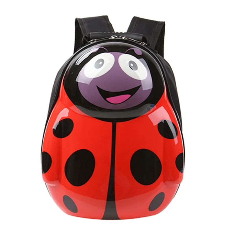 red ladybird Маленький школьный рюкзак с изображением пчелы из мультфильма для детей, жесткий рюкзак для школьников и девочек, мягкий рюкзак с двойным плечом, повседневная сумка из искусственной кожи - Цвет: red ladybird