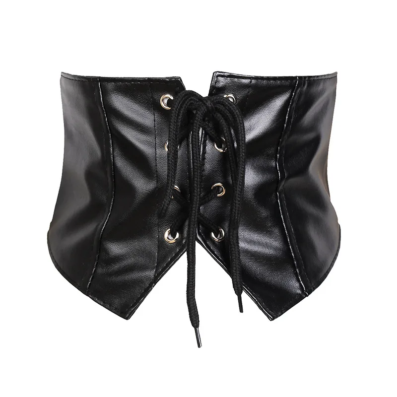 2022 PU Leather Wide Waist Belt  Stretch Elastic Corset Cinch Belt Black Waistband Dress Belts ceinture femme SP1582