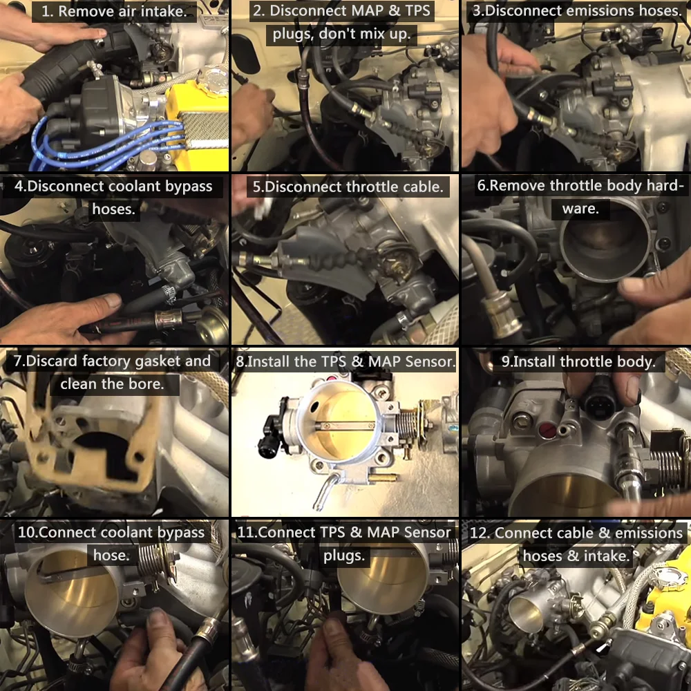 LZONE 70 мм комплект дроссельной заслонки с TPS и датчиком карты для Honda B/D/H/F серии B16 B18