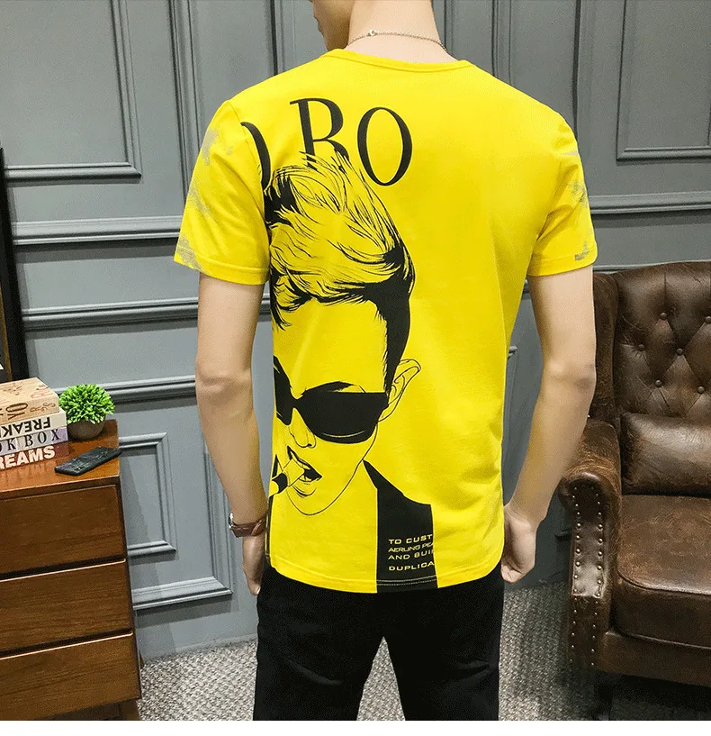 Летняя Новинка, футболка с персональным принтом, Camiseta Hombre, Клубные вечерние футболки, Hombre, Hombre, Manga Corta, корейский топ, короткая футболка