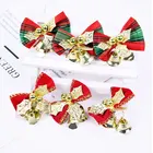 6 шт., бант-галстук с колокольчиком для украшения рождественской елки, Рождественское украшение подвеска фенек