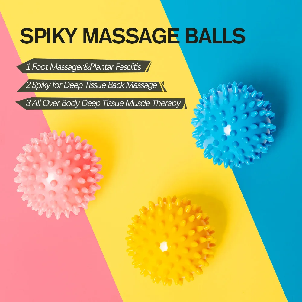 

Spiky Massage Balls Small size sfaty PVC material foot massageer yoga fitness ball
