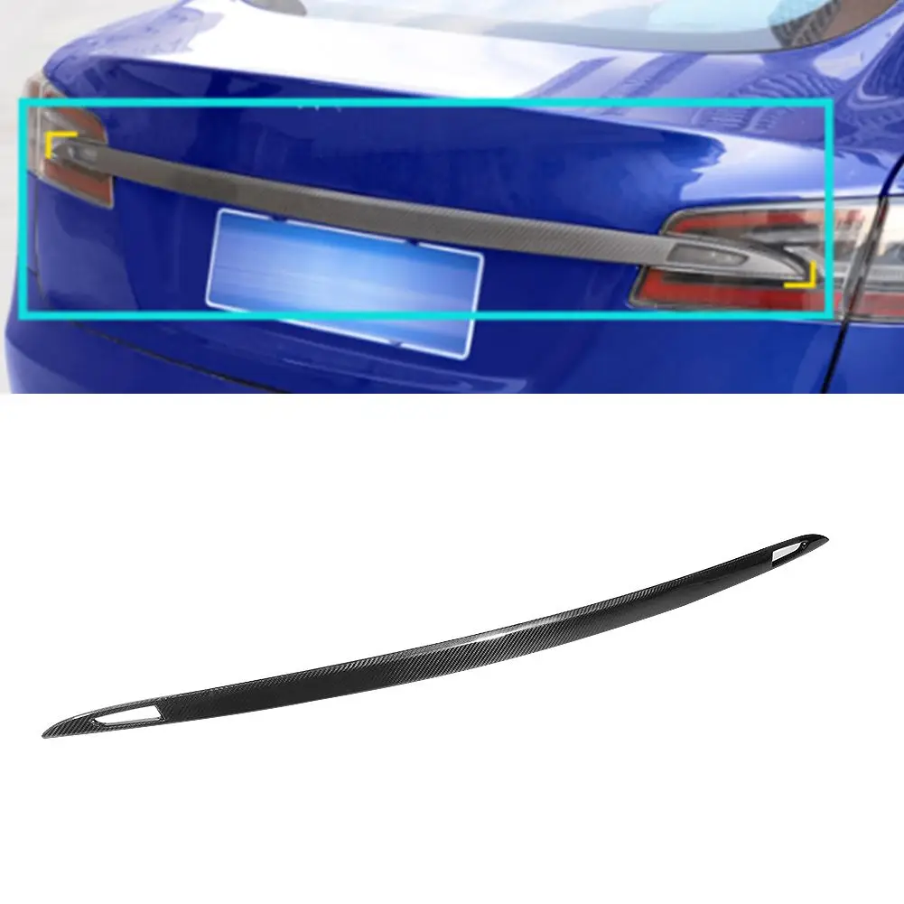 

Dry Carbon Fiber Rear Trunk Strip Trim Fit For Tesla Model S 2016-2018