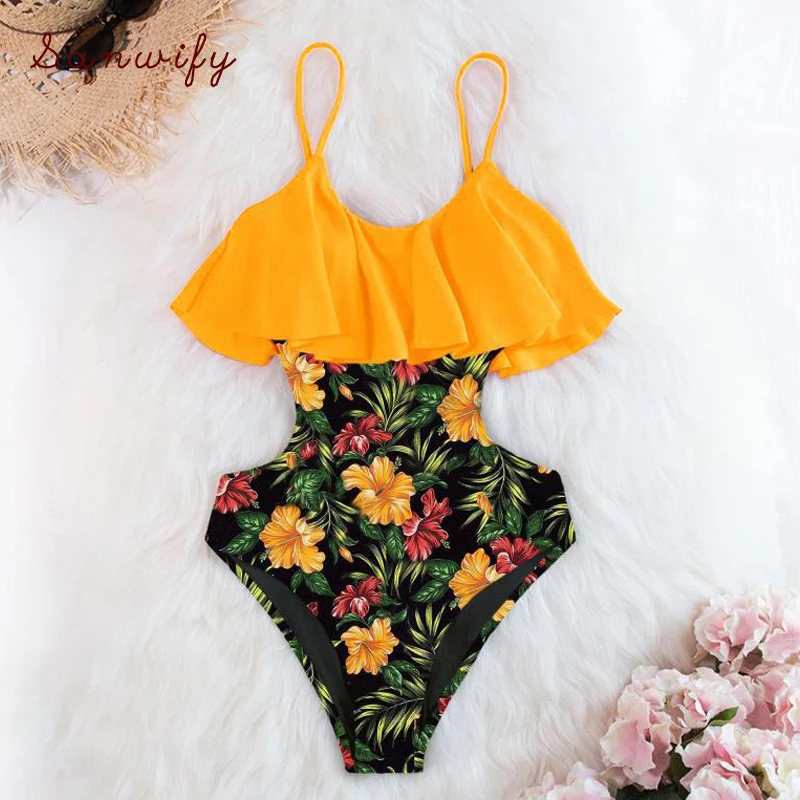 

Sexy Off The Shoulder Swimsuit Women 2020 New Piece Swimwear Backless Suit