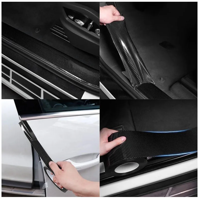 

Car Stickers Auto Bumper Strip Fiber Film for Car Door Pedal Anti-collision Door Sill Protector car products
