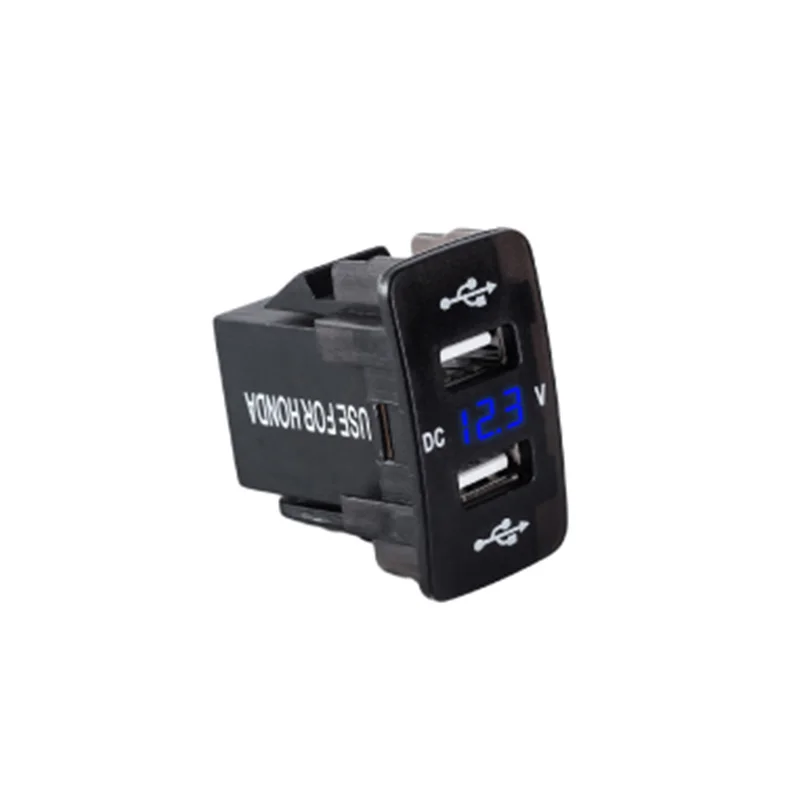 

Автомобильное зарядное устройство для Honda, 2USB-порта, вольтметр, дисплей, автомобильное зарядное устройство, розетка, модифицированное ориги...