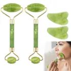 Уход за лицом массажный ролик из ЭВА доска гуаша Двойные головки Темный нефрит камень для подтяжки лица и тела кожи Релаксация похудения Красота шеи тонкие Лифт