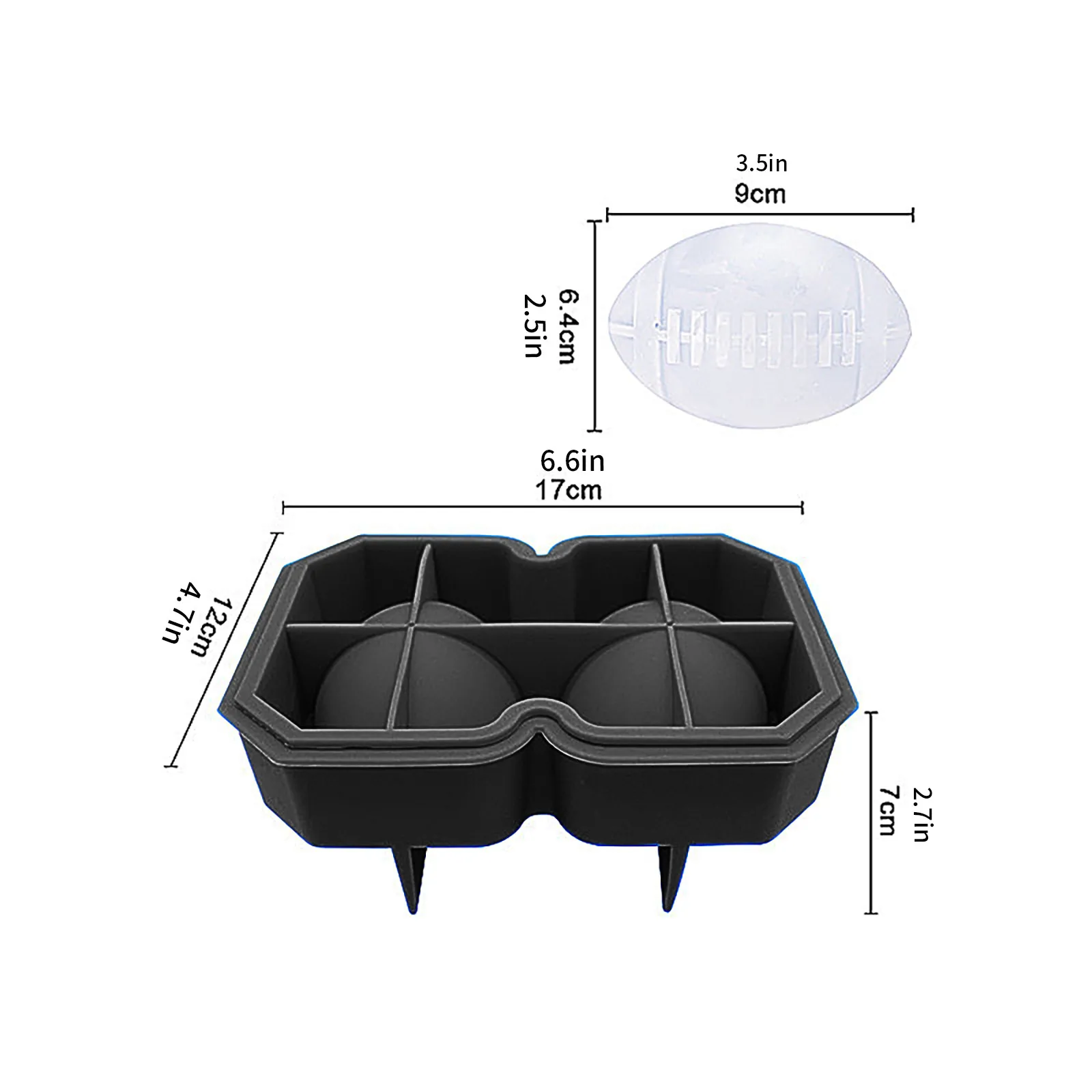 

Ice Block Trays Rugby Ice Block Molds Reusable Silicone 2 Big Ice Block Maker DIY Baking Kitchen Baking Cake Tool Decoration