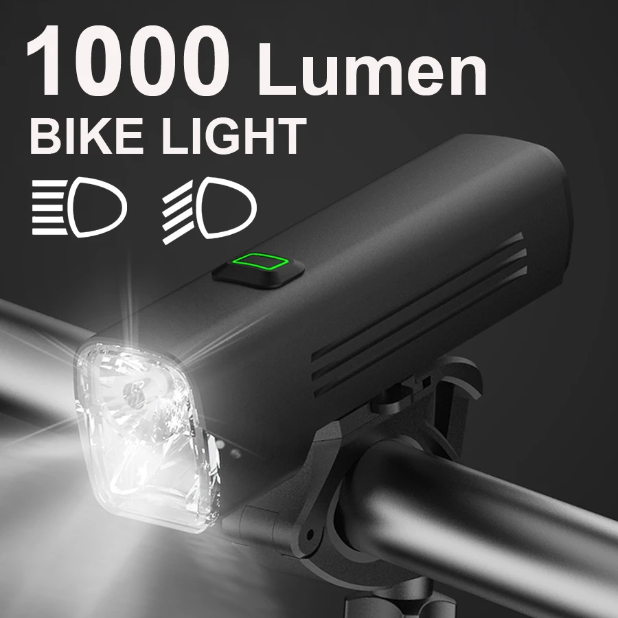 NEWBOLER 1000 люмен набор велосипедных фонарей USB High / Low Beam MTB велосипедная лампа фара светодиодный велосипедный фонарик фонарь аксессуары для велосипеда - изображение