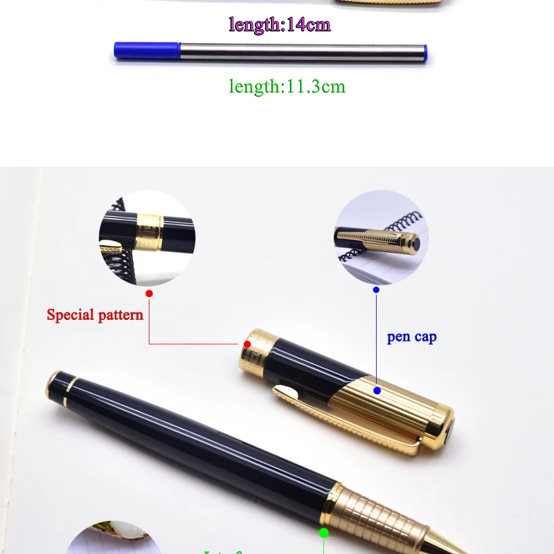 CCCAGYA D022 новая тяжелая металлическая двухцветная Золотая шариковая ручка, канцелярские принадлежности для офиса и школы Классическая подарочная ручка металл Сменные стержни для ручек
