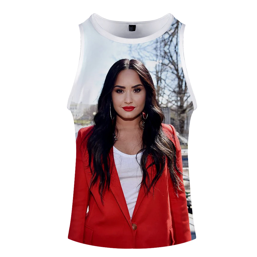 Топ на бретелях Demi Lovato модный крутой хипстер с 3D принтом повседневный удобный