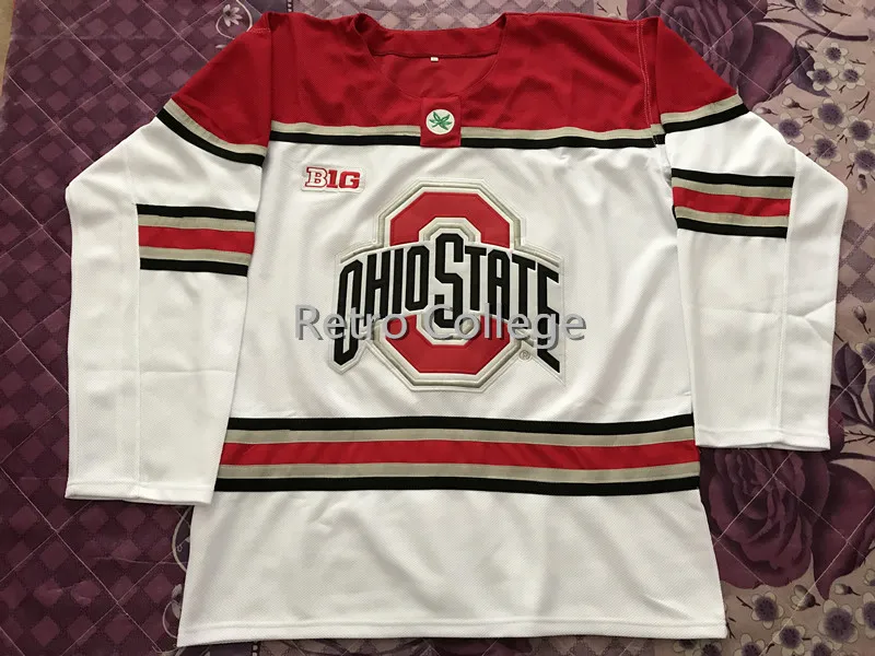 

Ohio State Buckeyes Retro Ice Hockey Jersey Mens Stitched Custom any Number and name Jerseys