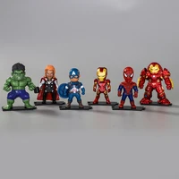 6pcsset marvel avengers super hero hulkbuster ironman thor captain american spiderman model 8 10cm action figure toys