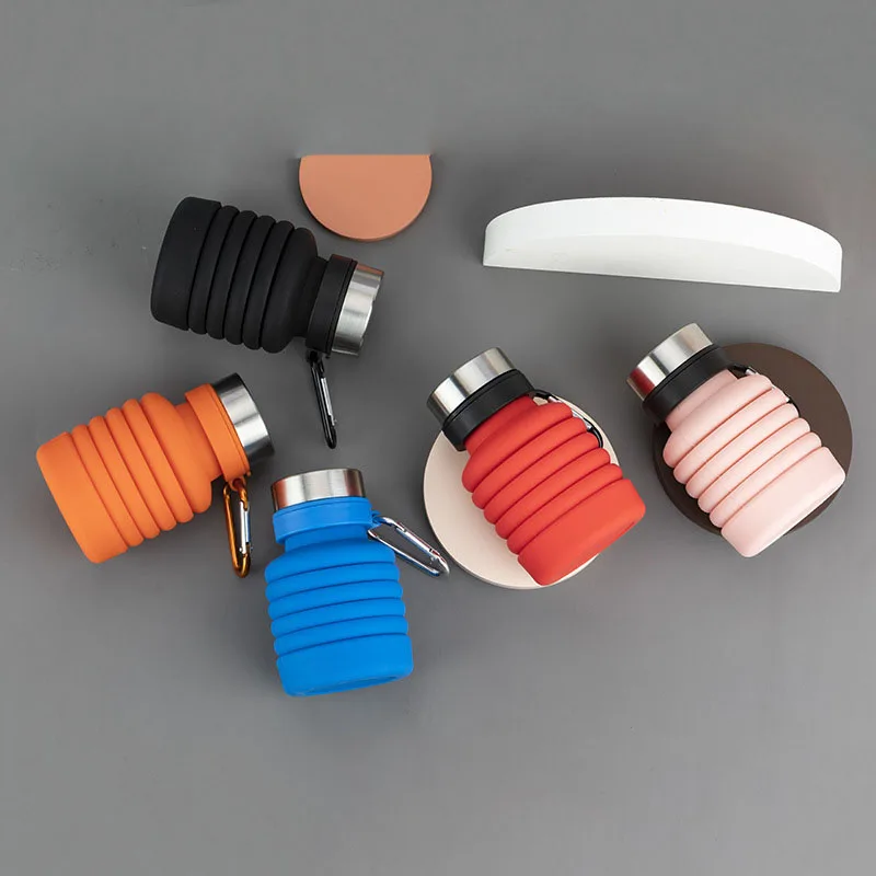 

Bicycle Water Bottle Foldable Silicone 500ML Large Capacity Sports Kettle Insulation Refill Warm Hot Water Gym Folding Bottle