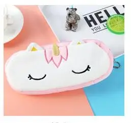pink 3 pcs 3 шт., Детский плюшевый Кошелек с единорогом, кошелек на молнии для мелочи, кошелек для девочек, 6 цветов, Женский чехол для ключей - Цвет: pink 3 pcs