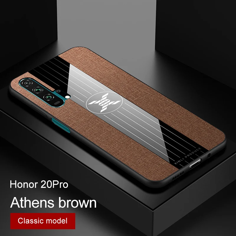 only brown case Чехол для huawei honor 20 Pro, роскошная жесткая ткань с кольцом, магнитный штатив, тонкая защитная задняя крышка для huawei honor 20 20pro honor 20 - Color: only brown case