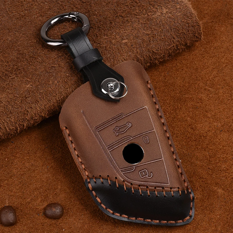 Автомобильный чехол для ключей из натуральной кожи умный держатель защитная