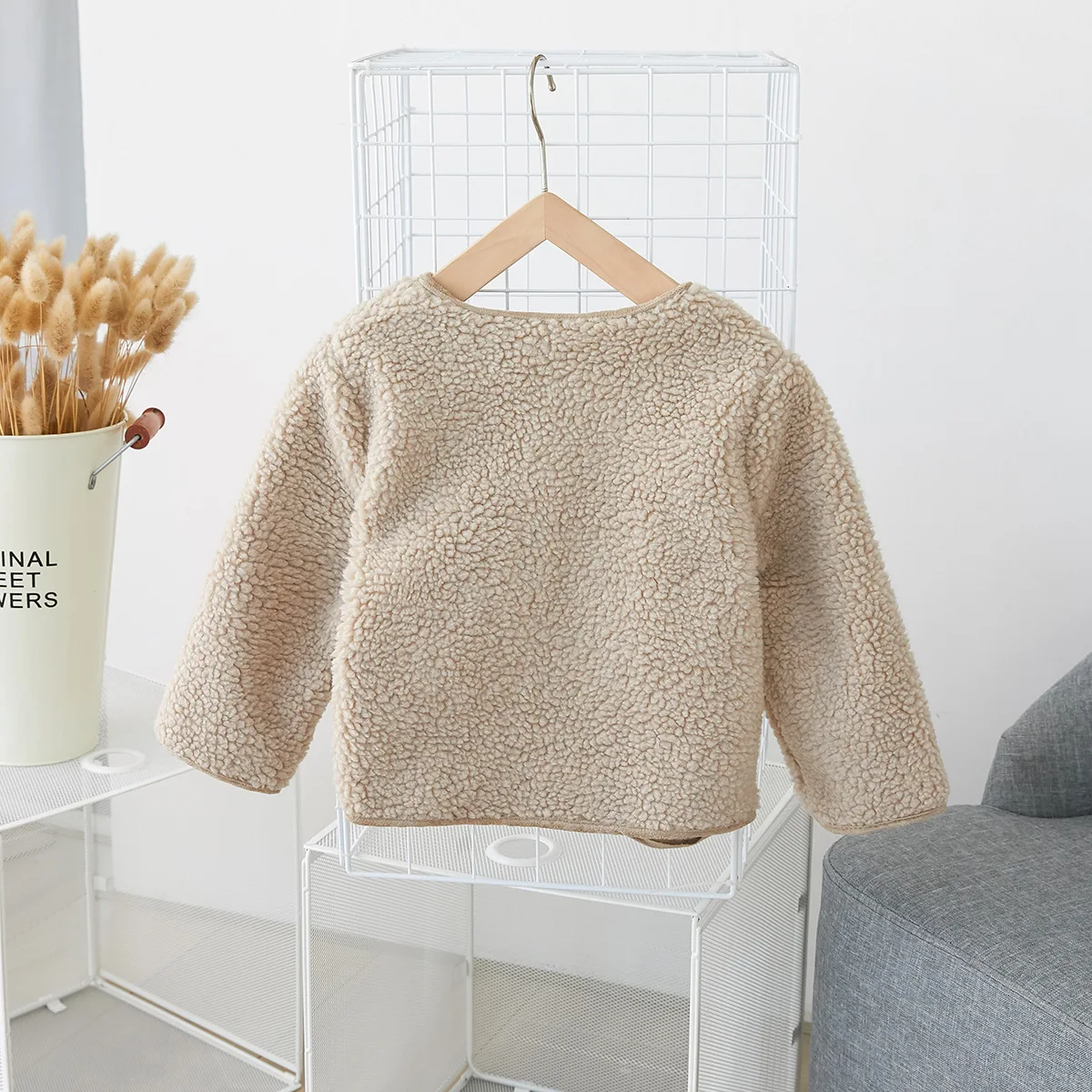 Корейская Осенняя качественная куртка из ягненка для девочек бархатная тонкая