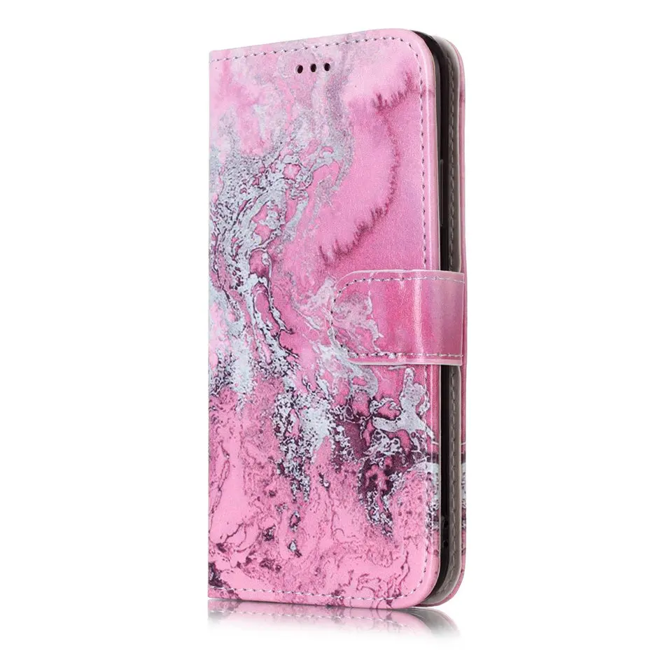 Роскошный чехол для iPhone X XS XR 11 Pro Max 8 7 Plus 6 6S 5 5S SE милый кошелек с карманом для карт Ретро мраморный Azale чехол с бабочкой E01G - Цвет: Pink Sea Water