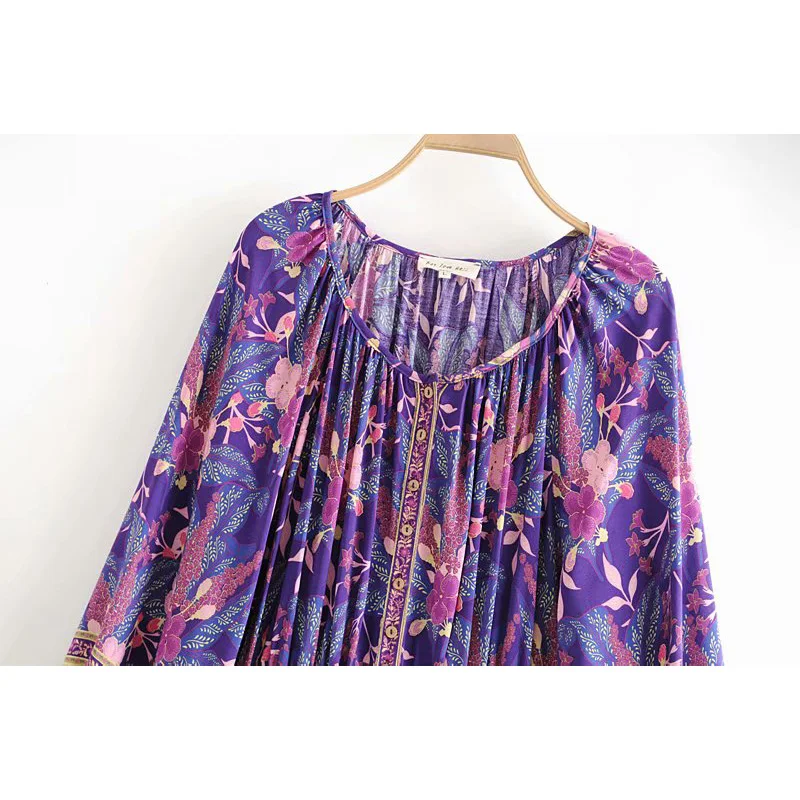 Богемное женское платье с принтом для отдыха 2019 модное девушек Дамское свободное