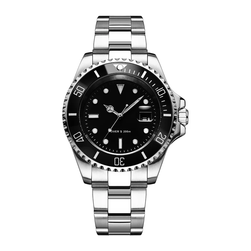 QUARTZ-SMALL BLACK Топ Роскошные мужские нарядные часы автоматические механические часы 200 м водонепроницаемые часы с датой NH35 японские мужские часы t военные армейские мужские часы - Цвет: QUARTZ-SMALL BLACK