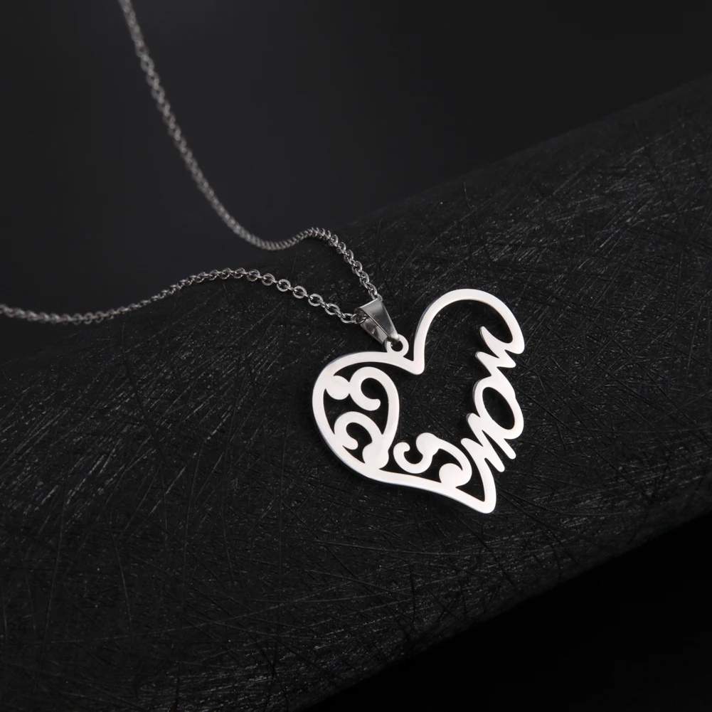 Teamer сердечко любви &quotмам&quot кулон ожерелье для женщин из нержавеющей стали чокер