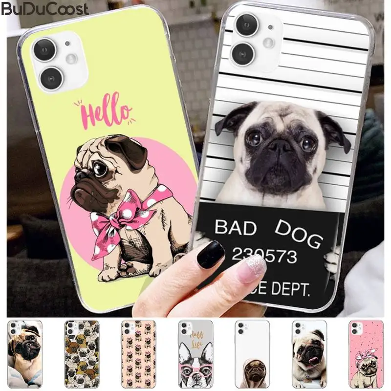 Мопс Французский бульдог чехол для телефона iphone 11 Pro11 Pro Max X 8 7 6 6S Plus 5 5S SE кассетный