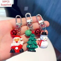 50pcs 1pc christmas pendant children gifts santa snowman elk christmas keychain new year 2022 navidad ornament xmas decoration