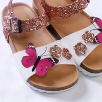 designer brand kids shoes toddler girl sandals 2020 summer new fashion pu leather cork girls sandals summer kids shoes glitter