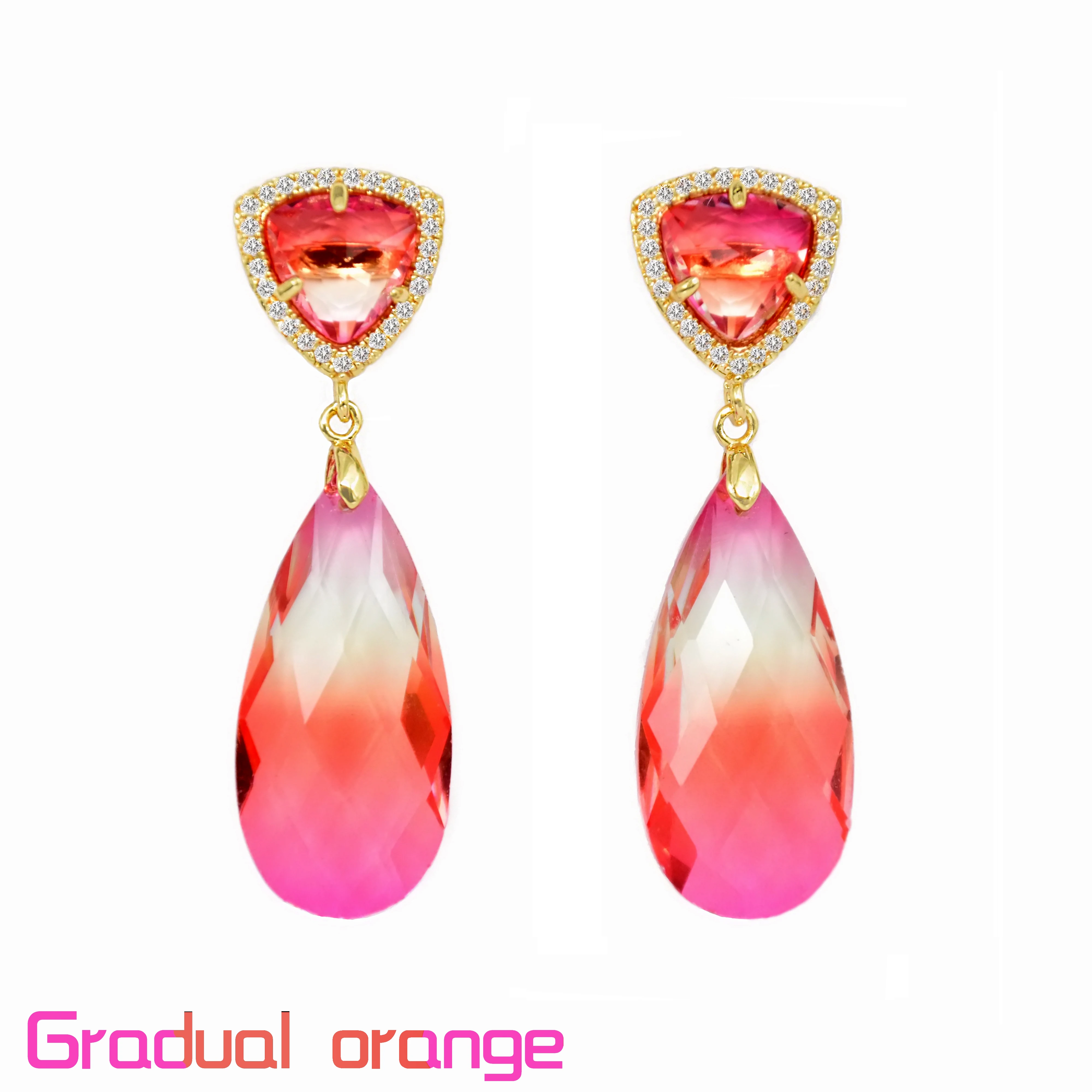 Корейские серьги милые розовые Висячие для женщин современные роскошные K9 с