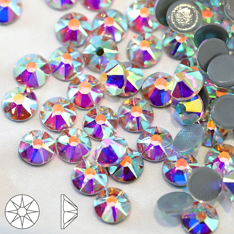Большие и маленькие огранки кристалл AB горного хрусталя ss16 ss20 ss30 Размер