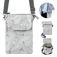 2022 new fashion women small cross body cell phone case shoulder bag purse pouch handbag wallet fabric messenger phone bag