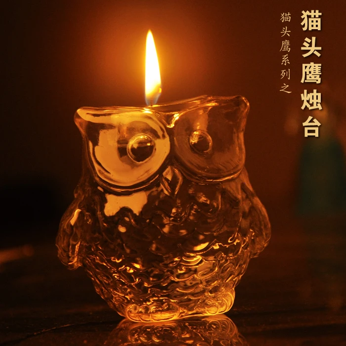 Сова стеклянный подсвечник Декор Подсвечники стол Свадебные украшения