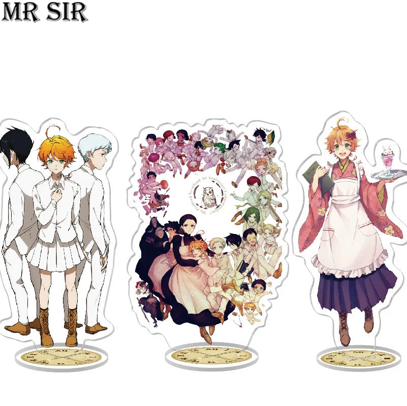 

Anime Figure Acrylic The Promised Neverland Emma Norman Ray Stand Model Plate Desk Decor Toys Cute Character Standing Sign Gifts