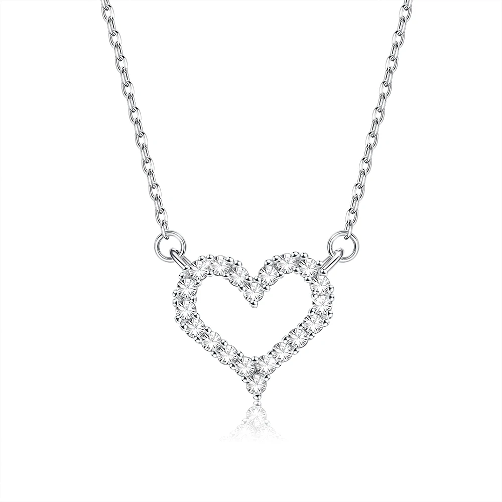 

Ожерелье SILVERHOO из стерлингового серебра 925 пробы с кулоном в форме сердца для женщин ожерелье с кубическим цирконием для девушек юбилей ювел...