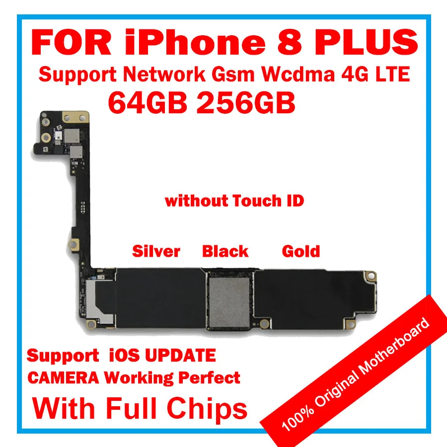 Материнская плата 64 Гб 256 ГБ для iphone 8 Plus с Touch ID/без ID 100% Оригинальный