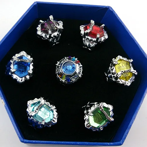 

7pcs/set Anime Hitman Reborn Vongola family Varia XANXUS/Squalo/Marmo/Belphegor 7 keepers Jewelry Ring for Cosplay Accessories