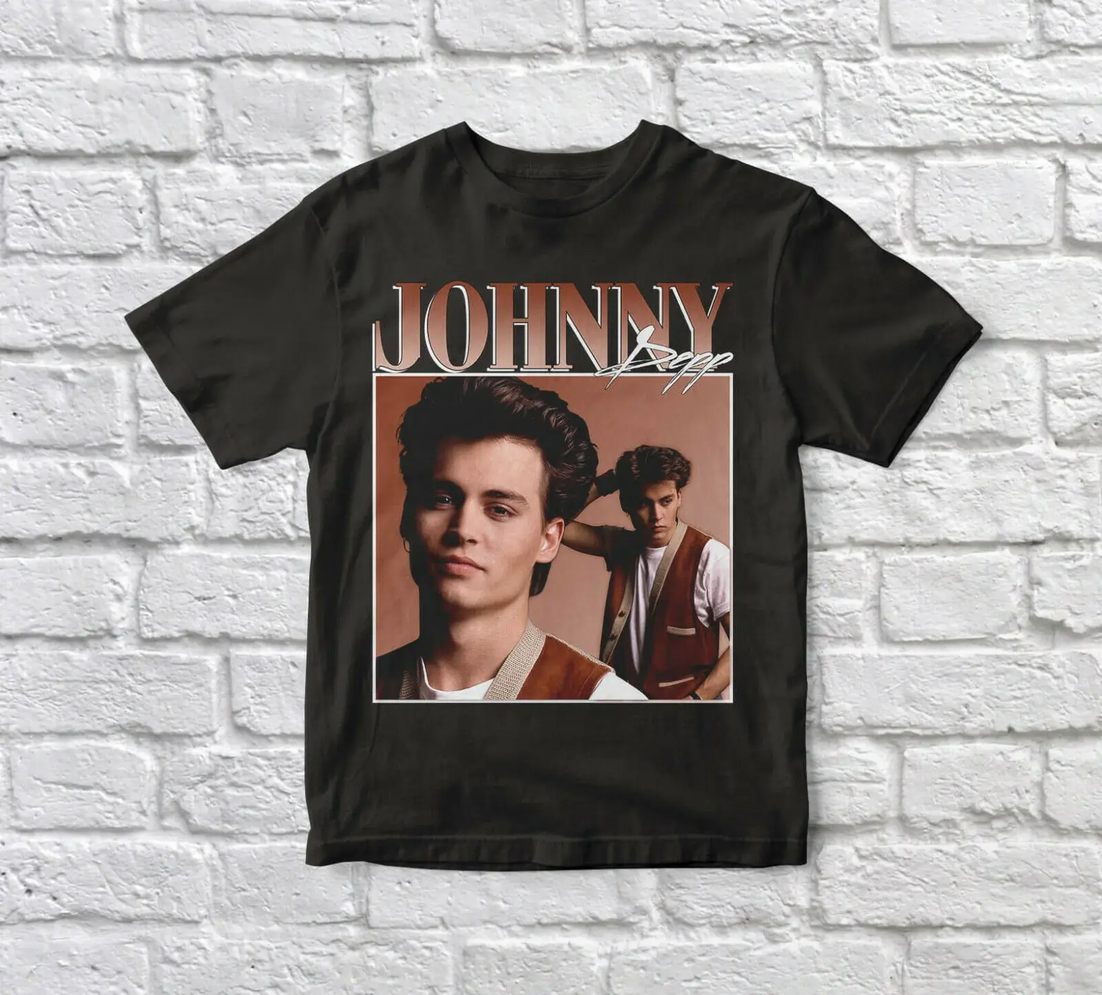 Johnny Depp, 90, Винтаж, унисекс, черная футболка, новинка, унисекс