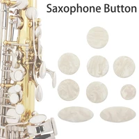 9pcsset saxophone finger buttons pearl real abalone shell repair parts sax replacement inlays keys saxophone finger buttons