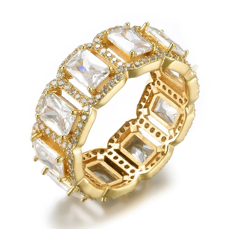 Популярное циркониевое кольцо в стиле хип хоп для мужчин и женщин украшения