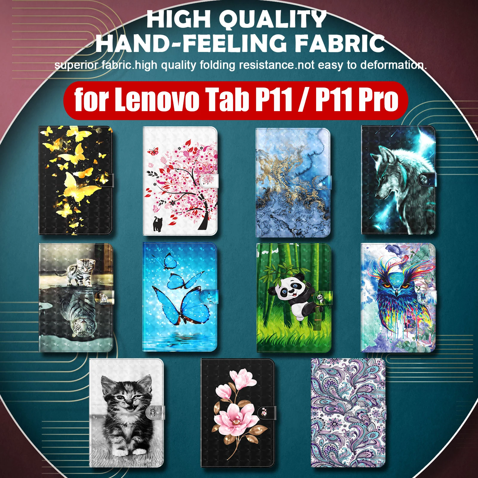 

Чехол для планшета Lenovo Tab P11 / P11 Pro, кожаный, защитный