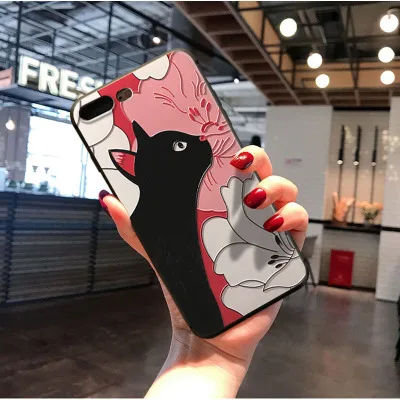 SAC015 Для iphone 7 Чехол 8 7 plus 3D Fox Koi аниме чехол для телефона s Роскошный тисненый Матовый Ретро Чехол для iphone 6 6S Plus XS MAX XR 11 чехол - Цвет: SAC015
