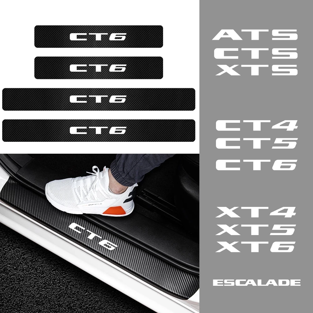 4 шт. углеродного волокна порог машины накладка наклейки подоконник Защитная