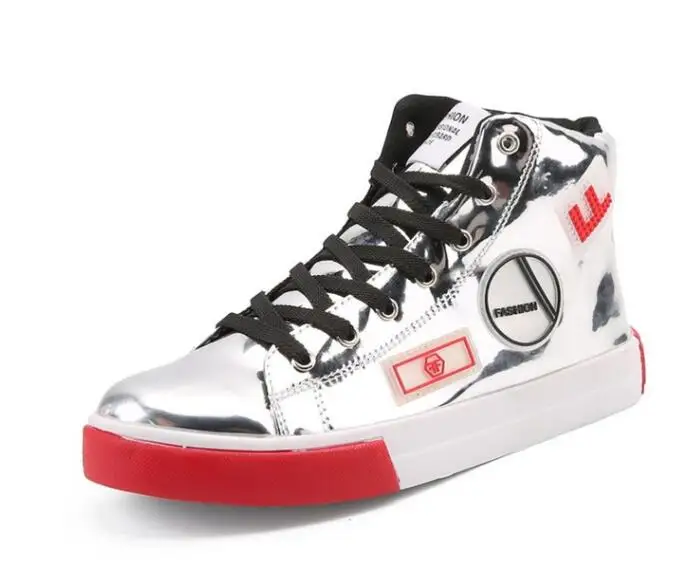 Мужская обувь для скейтборда из искусственной кожи с высоким верхом роскошная