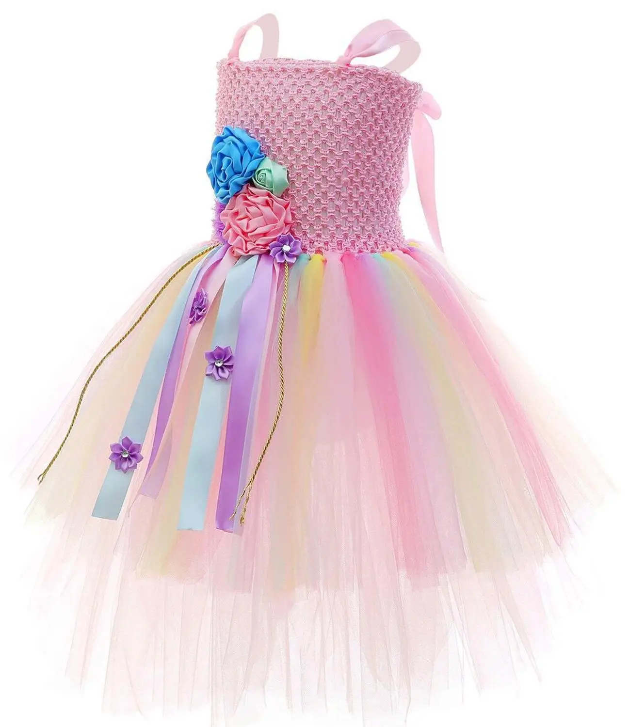 Платье для маленьких девочек розового цвета с изображением единорога