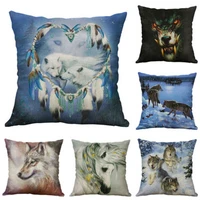 wolf sofa pattern cushion pillowcase cover new animal for room inch 18 living sofa decor