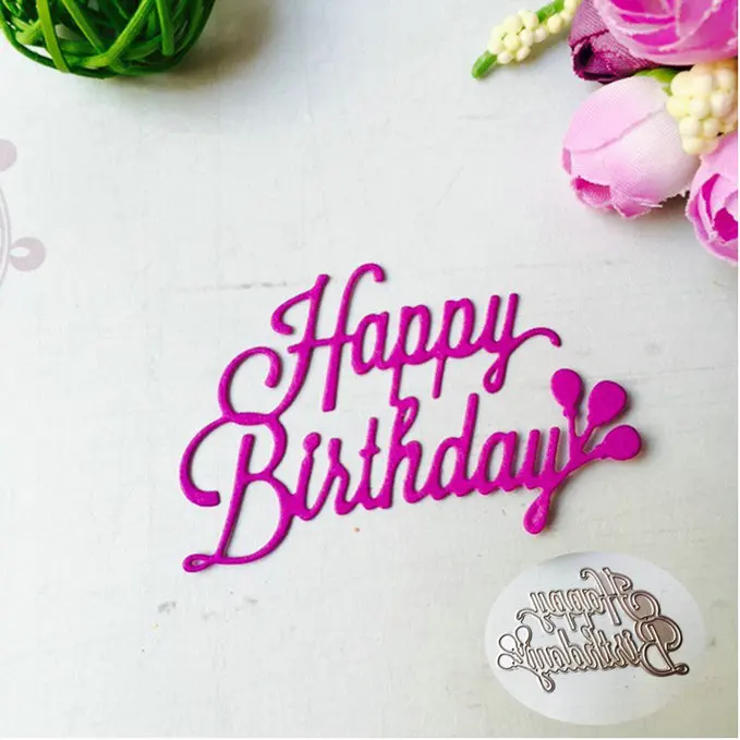 DIY cutting die Wish Letters Happy Birthday Metal Cutting Dies Stencil Scrapbooking Photo Album Card Paper Embossing Craft | Дом и сад