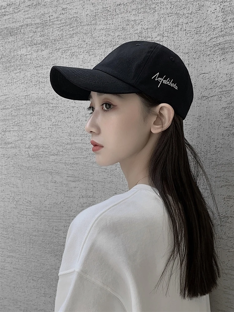 Hat female cap soft top Korean version ins autumn and winter wild letter baseball cap casual male Japanese