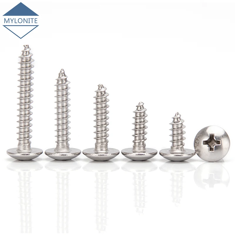 

M3 M4 M5 M6 Stainless Steel 304 Mushroom Head Hex Hexagon Socket Head Self-Tapping Screws Bolts Length 6mm-80mm