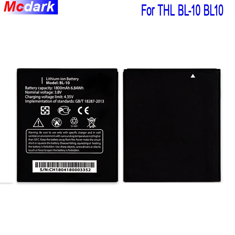Mcdark 1800 мА/ч Батарея для THL BL 10 BL10 T12 мА/ч. аккумулятор аккумуляторная батарея AKKU ACCU